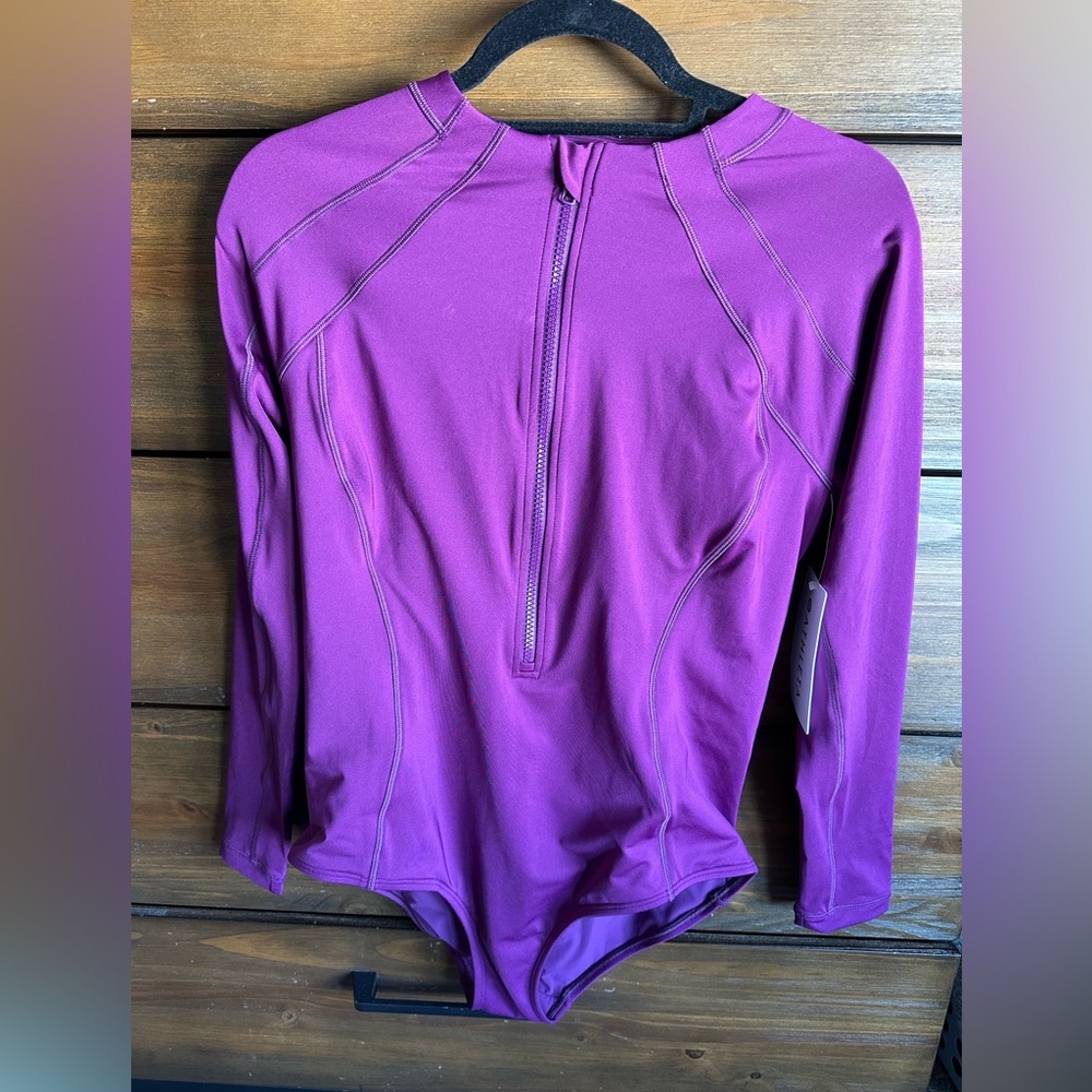 Athleta Magenta Long Sleeve One Piece Swimsuit